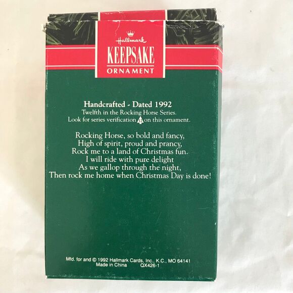 VTG Hallmark Keepsake Collector Series Ornament 1992 Rocking Horse - Picture 4 of 9